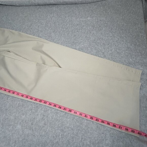 EXPRESS Editor Pants Womens Sz 0 Low Rise Flare Khaki Tan Y2K Cotton Stretch - Picture 4 of 13